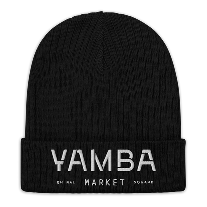 Yamba Market knit beanie (White Logo)