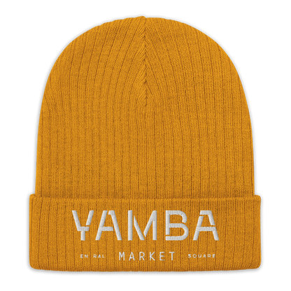 Yamba Market knit beanie (White Logo)